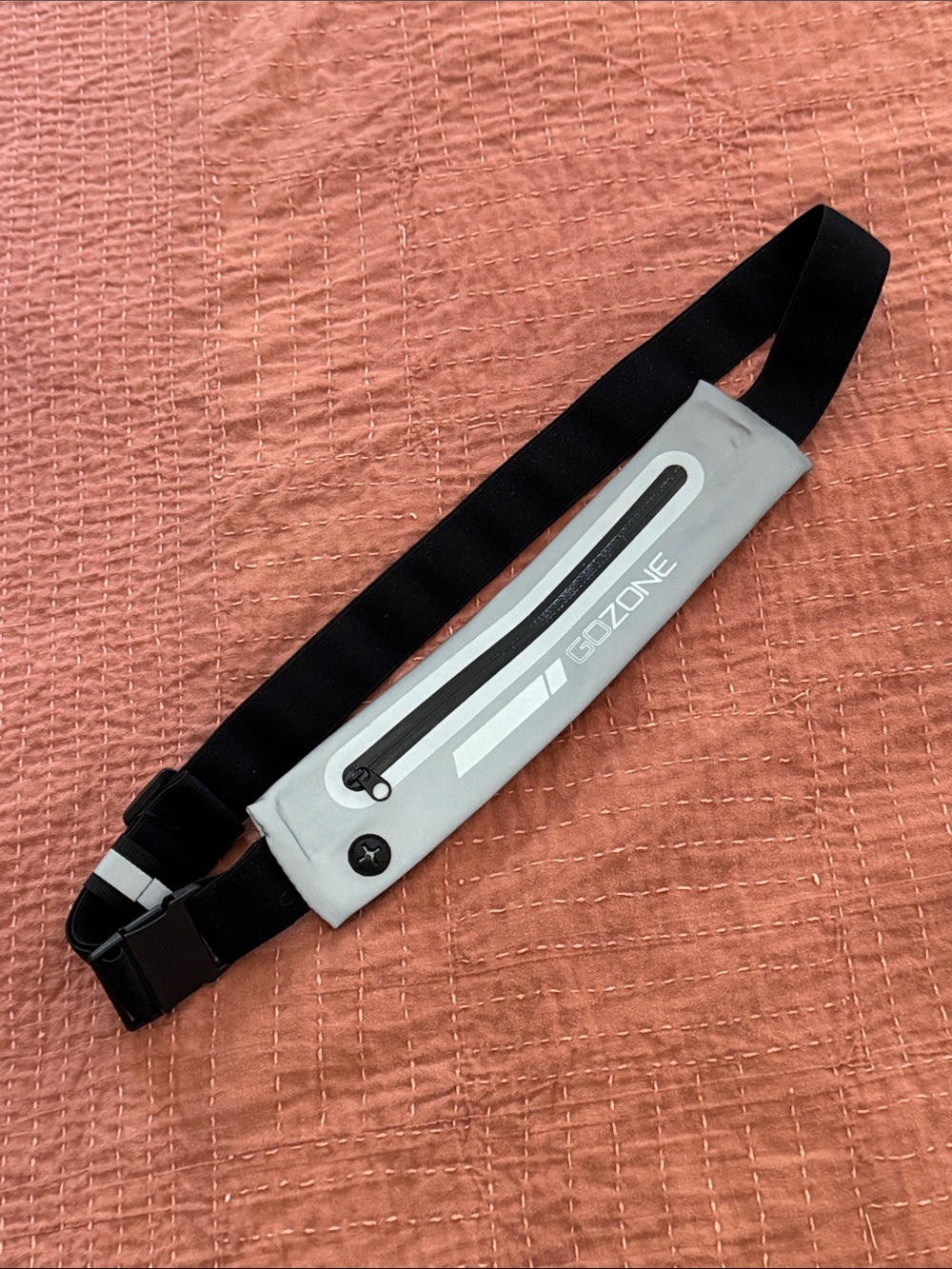 Reflective Light Gray Running Belt Waist Pouch